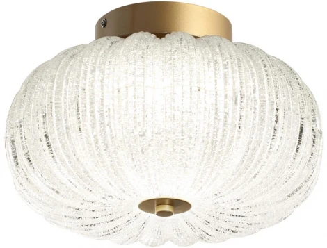 Подвесной светильник Sonex Angelo 7720/24L металл/стекло/прозрачный/золотой LED 24Вт 3000-6500K D300 IP20 пульт ДУ (220V, на тросе, шар)