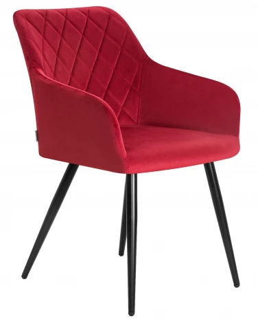 Стул обеденный ROBERT (черные матовые ножки, велюр V108-37 Бордовый)