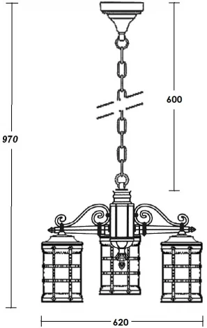 Уличный светильник подвесной Oasis Light BARSELONA 81270/3 Gw (220V, на цепи, IP44)
