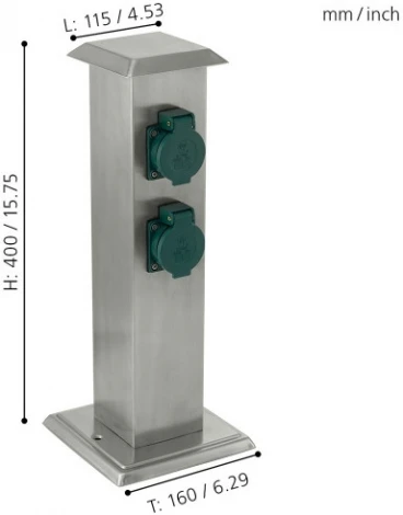 Уличный блок штекерных розеток Eglo Park 4 90748