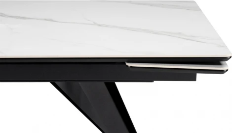 Керамический стол Notta Дарвин 140(200)х80 белый мрамор snow white / черный арт.612179