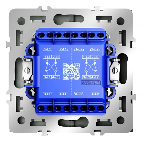 Перекрестный переключатель встраиваемый IP30 Voltum S70 VLS020506 двухклавишный 10А, (титан)