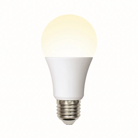Лампочка светодиодная шар белая E27 10W 3000K Uniel LED-A60-10W/WW/E27/FR/MB PLM11WH