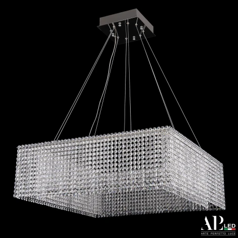 Подвесная люстра светодиодная APL LED Sicilia SH04.71.A.Ni.4000 (220V, хрусталь, на тросе)