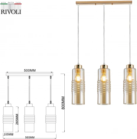 Светильник подвесной Viviane 9107-203 3 * Е27 60 Вт
