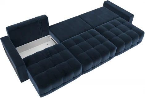 Диван прямой с полками Лига-053 НПБ Лонг Лига Диванов (Велюр) арт.128924