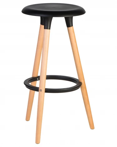 Набор 4 шт табурет барный DOBRIN ROYCE (ножки светлый бук, цвет чёрный (B-03))