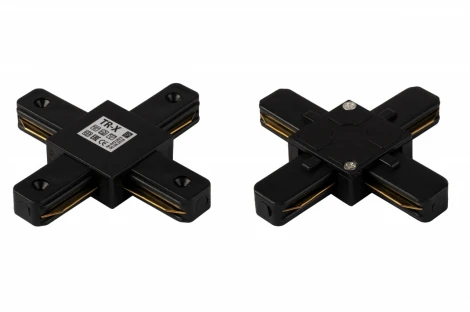 Соединитель «X» для однофазного шинопровода 220V для монтажа на поверхность Imex TR-X BK