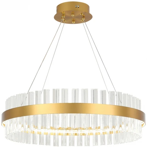 Подвесная люстра с таймером Natali Kovaltseva Royalton INNOVATION STYLE 83108 (LED, 220V, хрусталь, пульт управления, управление смартфоном, на тросе, круглые)