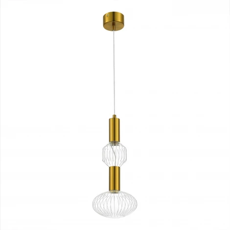 Подвесной светильник ST Luce Tacche SL6117.223.02 Латунь/Золотой, Прозрачный LED 2*3W 3000K (220V, на проводе)