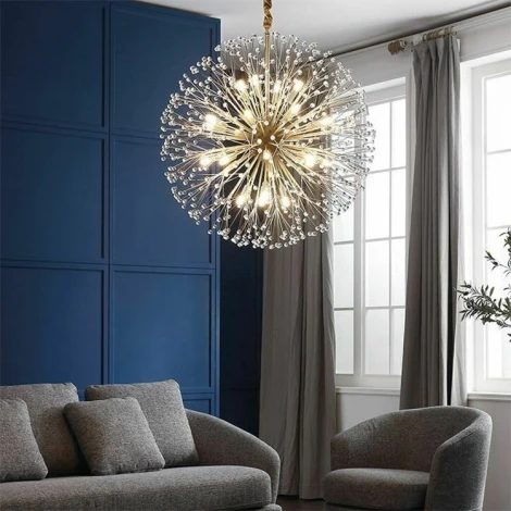 Подвесной светильник L'Arte Luce Dunkirk L28508 (220V, хрусталь, на цепи, шар)