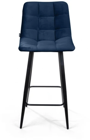 Стул полубарный UNO, бархат синий 29 / чёрный конус Top Concept UNO 74733