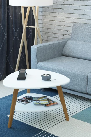 Стол журнальный Бруклин белый/дуб светлый от фабрики Mebelik