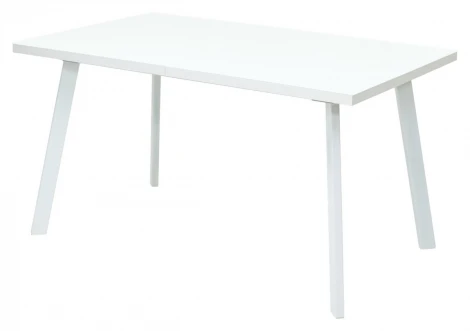 Стол ФИН 140 Белый, стекло/ Белый каркас