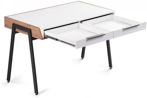 Письменный стол Notta Рокс 116х65х77 белый / дуб делано темный / черный 530838