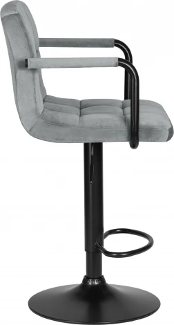 Стул барный DOBRIN KRUGER ARM BLACK (серый велюр (MJ9-75))