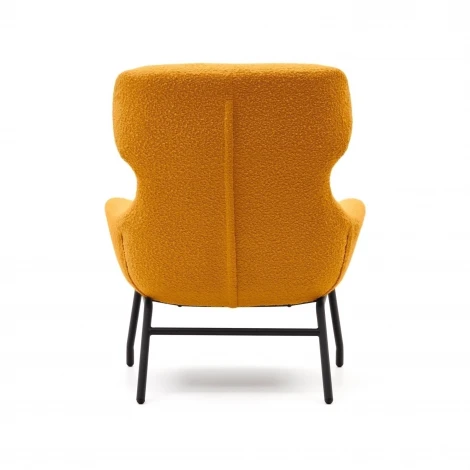 Belina Кресло из горчичной ткани букле и стали с черной отделкой La Forma (ex Julia Grup) арт.178034
