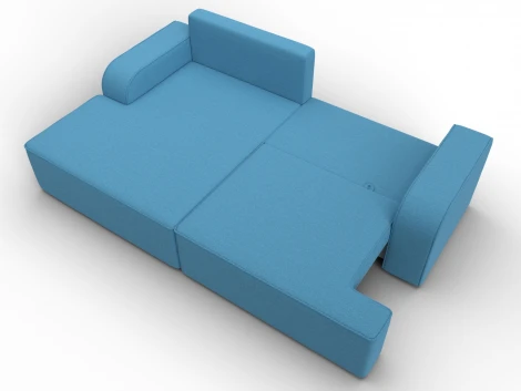 Диван угловой Лига-120 угол левый (ДСП,Брус,Фанера,ЛДС,Рогожка/Голубой) Лига Диванов 137286L