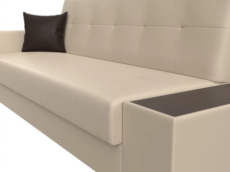 Диван-книжка Лига-020 стол справа (Бежевый,Коричневый/Экокожа) Лига Диванов арт.118537