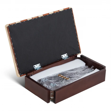 Банкетка Ретро М с ящиком средне-коричневый, ткань полоса коричн. Mebelik 009372