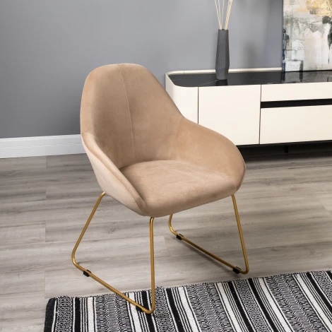 Кресло Kent Diag beige/Линк золото R-Home арт.410119134h_Diagbeige_золото_линк
