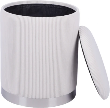 Пуф Stool Group Эмили с ящиком серебро вельвет серый арт.УТ000040196