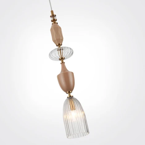 Подвесной светильник Odeon Light Terra 5414/1 античная бронза/терракот/беж/стекло/керамика E14 1*40W (220V, на проводе, круглые)