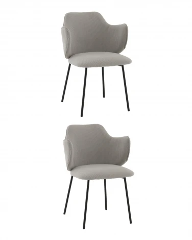 Стул Джиннет NEW велюр светло-серый 2 шт. Stool Group УТ000042475