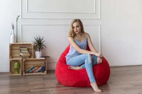 Кресло мешок Dreambag Груша Красный Микровельвет (3XL, Классический) 5013441