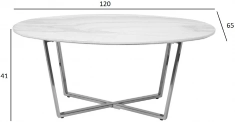 Стол журнальный овальный черный / хром 120*65*41см Garda Decor арт.30B-85511