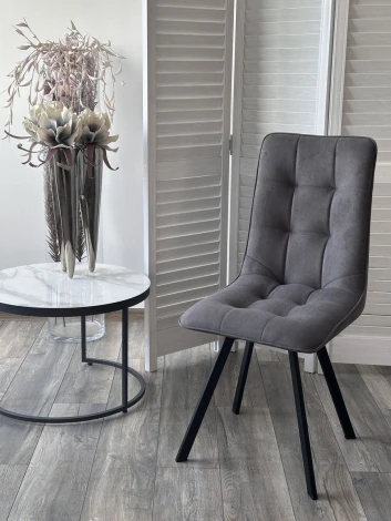 Стул ДАРЛИНГ 360 град. поворот. цвет B28 Темно-серый, велюр / черный каркас M-City 64741