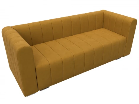 Диван прямой Лига-073 (ДСП,Фанера/Пластик/Велюр/Желтый) Лига Диванов 129985