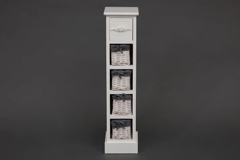 Тумба с 4 корзинами и ящиком Secret De Maison FLORAL 5 ( mod. HX16-002NS ) butter white (слоновая кость) (дерево павловния, мдф)