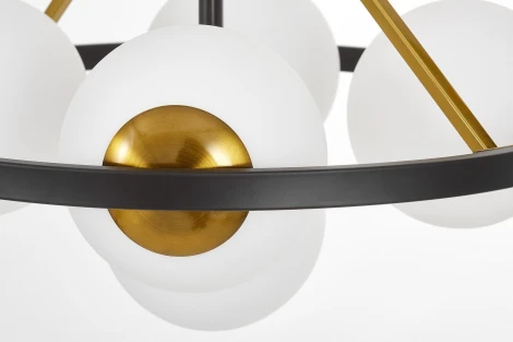 Потолочная люстра на штанге Lumina Deco Donzano LDP 8034-5 BK+WT