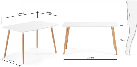 Стол обеденный La Forma (ex Julia Grup) Wad (Белый/ МДФ,Дерево,Бук,Обработанная древесина)