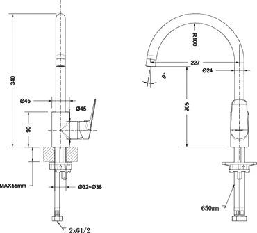 Смеситель Bravat Rhein F7429564CP-ENG для кухни