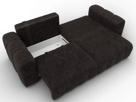 Диван прямой Лига-110 НПБ (ДВП,ДСП,ЛДСП,Брус,Фанера,Велюр/Коричневый) Лига Диванов 136508