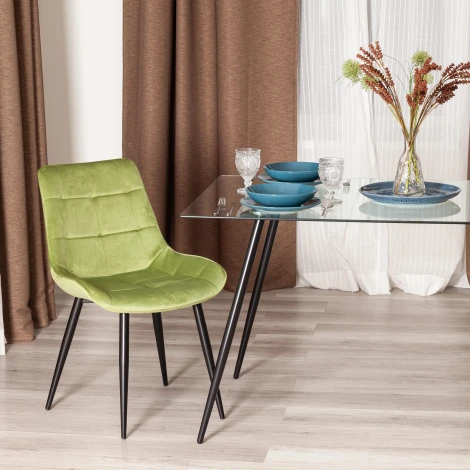 Стул ABRUZZO ( mod. 8060 ) / 2 шт. в упаковке Tetchair (Металл,Велюр/Зеленый) арт.24539