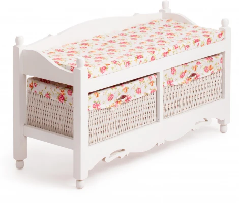 Обувница с 2-я корзинами Secret De Maison RIMI ( mod.TT-BH003 ) Белый (White) (МДФ+Павловния)