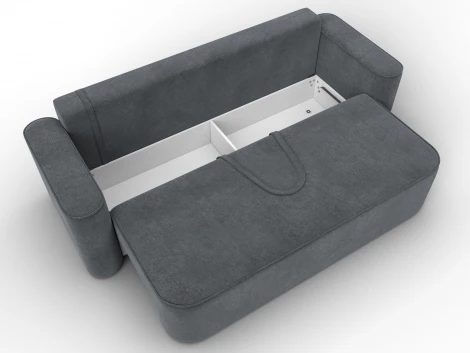 Диван прямой Лига-118 НПБ (ДСП,ЛДСП,Брус,Фанера,Велюр/Светло-серый) Лига Диванов 137082