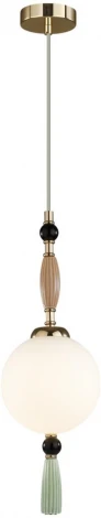 Подвесной светильник Odeon Light Palle 5405/1 золотой/коричневый/зеленый/белый матов./металл/керамика/стекло E14 1*40W (220V, подвески, на проводе, шар)