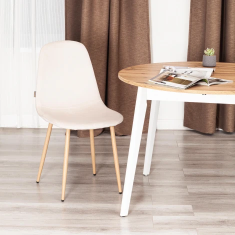 Стул BREEZE (mod. JSC-58) / 1 шт. в упаковке (Велюр,Металл  /Кремовый)