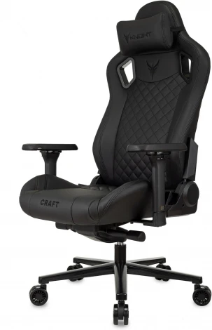 Кресло игровое Knight Craft черный эко.кожа крестов. металл