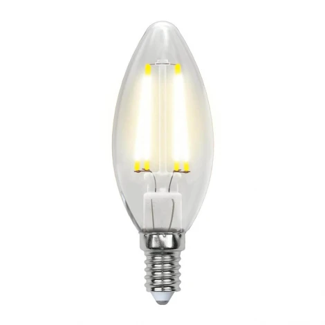 Лампочка светодиодная свеча прозрачная E14 7,5W 3000K Uniel LED-C35-7,5W/WW/E14/CL GLA01TR