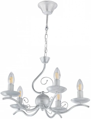 Подвесная люстра Arte Milano Amalfi-9934 339934/5 WT+SL (220V, на цепи, подсвечник, свеча)