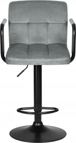 Стул барный DOBRIN KRUGER ARM BLACK (серый велюр (MJ9-75))