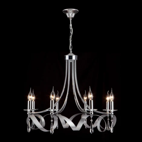 Подвесная люстра Eurosvet Adelia 60064/8 хром (220V, хрусталь Strotskis, на цепи)