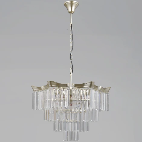 Подвесная люстра ILLUMICO IL3575-6+3PSQ-24 GD LYRA (220V, хрусталь, на цепи)