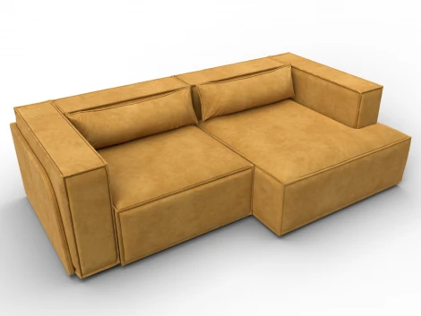 Диван угловой Лига-061 угол правый (ДСП,Брус,Фанера,Велюр/Желтый) Лига Диванов 131144