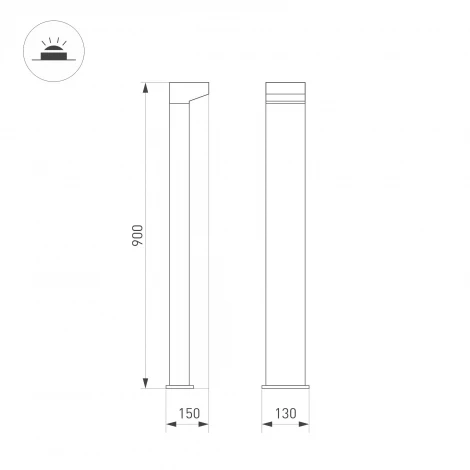 Наземный светильник светодиодный LGD-JASMUS-BOLL-H900-12W Warm3000 (BK, 93 deg, 230V) (Arlight, IP65 Металл) 050732
